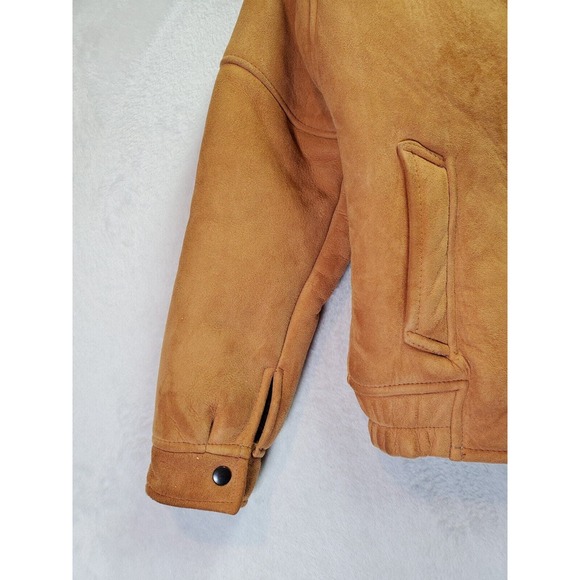 Pellini Jackets Unisex XS Tan Double Face Suede Long Sleeve Pockets Button Front - Picture 6 of 11